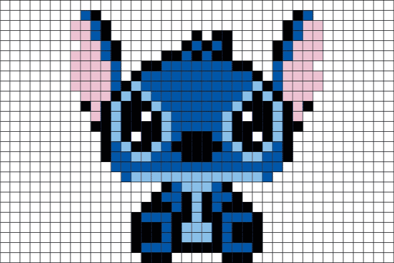 Pixel art Stitch mignon