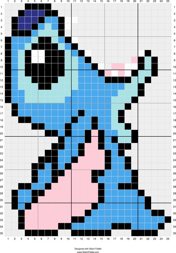 Pixel art Disney Stitch