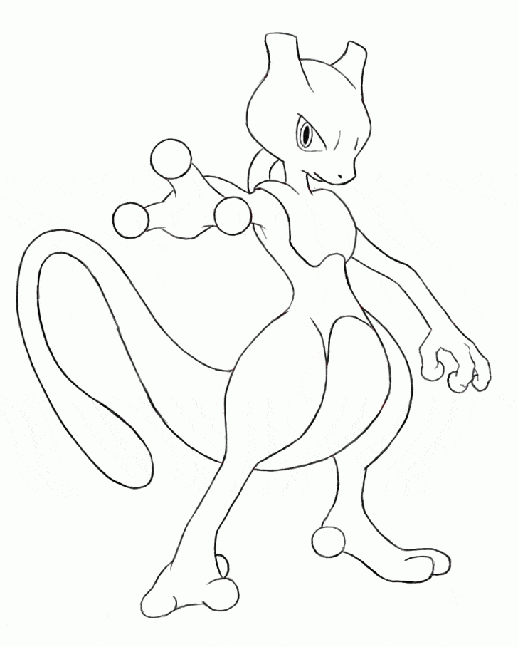 Coloriage Mewtwo simple
