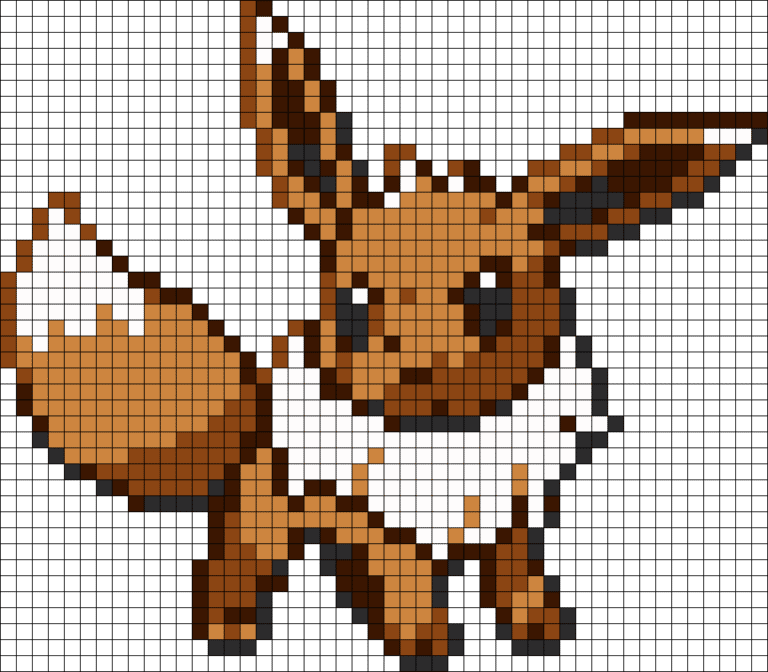 Coloriage pokemon Evoli Dessin Pixel Art